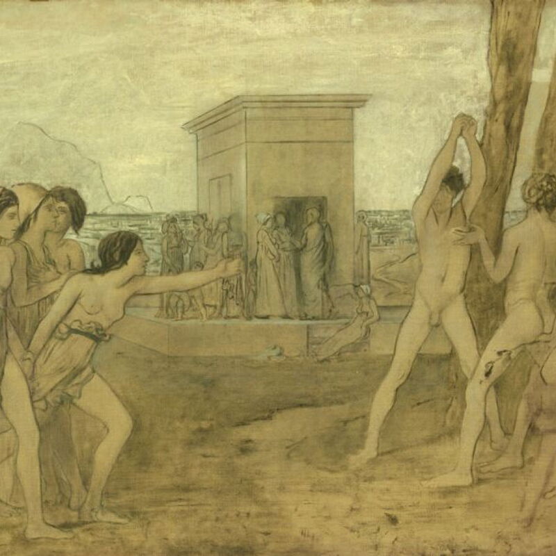 SPARTANS HELLENIC Edgar Degas (1834–1917), Young Spartan Girls Challenging Boys (c 1860) 7-7-26