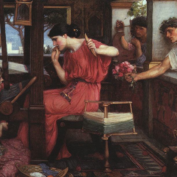 “Penelope and Suitors” 
by John William Waterhouse (1849-1917), 1912
