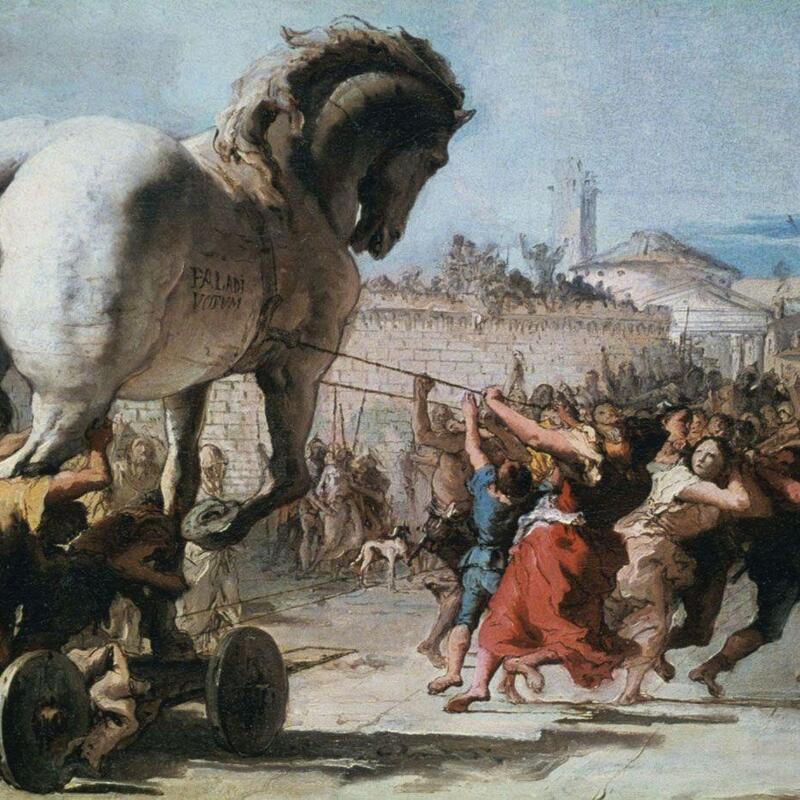 “ The Procession of the Trojan Horse into Troy” 
Giovanni Domenico Tiepolo, c. 1760

