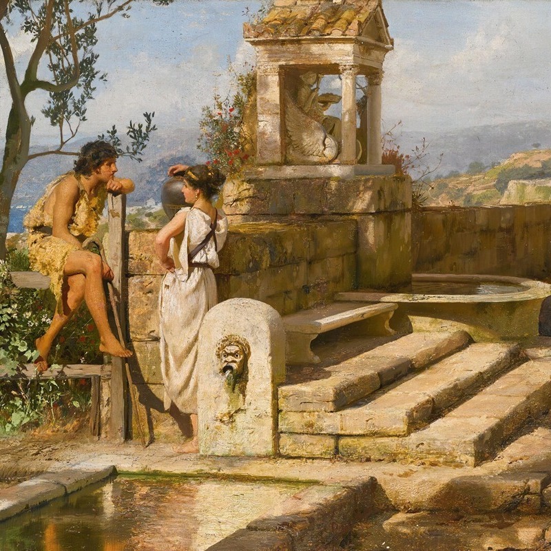 "Conversation by the spring" 
Henryk Siemiradzki, 1888